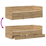 Daybed with Headboard Artisan Oak 90 x 200 cm Engineered Wood 3333994