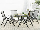 Reclining Garden Chair Set 5 pcs Anthracite Powder-coated Steel 3283761