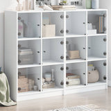 Bookcase with Doors White 136x37x109 cm Engineered Wood 3206510