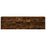TV Cabinet with LED Smoked Oak 180x34x50 cm Engineered Wood 3307930