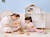 Three-Tier Toy Storage Shelf, Kids Bookcase, with Six Cubes, for Playroom, Bedroom - White T3398P379052