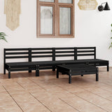 5 Piece Garden Lounge Set Black Solid Pinewood 3082491