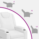 Recliner Massage Chair White 75 x 95 x 106 cm Fabric 42051154