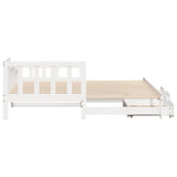 Daybed with Trundle and Drawers without Mattress White 90x200 cm 3302222