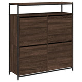 Shoe Cabinet with 4 Flip-Drawers Brown Oak 100x34x112 cm 3214417