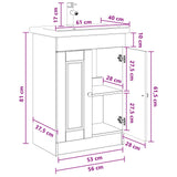 Bathroom Furniture Set Black 56 x 37.5 x 81 cm Engineered Wood 3404125