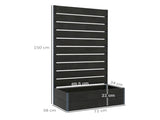 34 x 69.5cm Garden Planter Box, with Back Trellis, Black T3398P323953