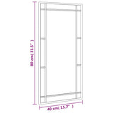 Wall Mirror Black 40x80 cm Rectangle Iron 358629