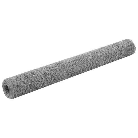Chicken Wire Fence Galvanised Steel 25x1.2 m Silver 143328
