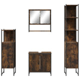 4 Piece Bathroom Furniture Set Smoked Oak Engineered Wood 3214712