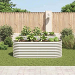 Garden Raised Bed 240x80x81 cm Galvanised Steel Silver 45513