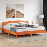 Headboard Wax Brown 200 cm Solid Wood Pine 842489