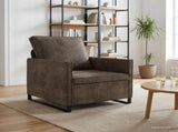 Single Sofa Dark Grey 70 x 81 x 82 cm Faux Suede Fabric 42040989