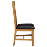 Dining Chair 2 pcs Solid Oak Wood Black 45 x 51 x 105 cm 42039166