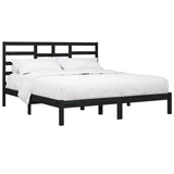 Bed Frame without Mattress Black Solid Wood 200x200 cm 3105819