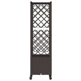 Raised Bed with Trellis and Roof Brown 124.5 x 40 x 142 cm PP 3423029