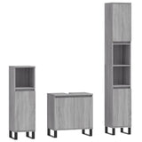 3 Piece Bathroom Cabinet Set Grey Sonoma Engineered Wood 3187803