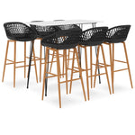 7 Piece Bar Set White and Black 3057420