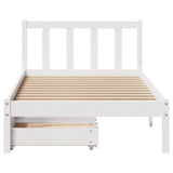 Bed Frame without Mattress White 90x190 cm Single Solid Wood Pine 3301462