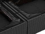 Garden Sofa Set with Cushion 14 pcs Black Poly Rattan 3364959