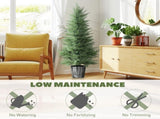 135cm Artificial Cypress Trees Set of 2, UV Resistant Artificial with Decorative Pot, Fake T3398P424881