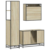 ZNTS 3 Piece Bathroom Furniture Set Sonoma Oak Engineered Wood 3301131