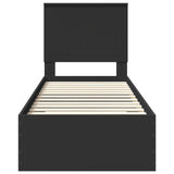 Bed Frame Black and Silver 70 x 190 cm Engineered Wood 3411369