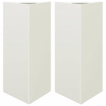 ZNTS Garden Planters 2 pcs White Triangular 40x34.5x70 cm Steel 851160