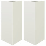 ZNTS Garden Planters 2 pcs White Triangular 40x34.5x70 cm Steel 851160