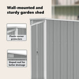 Wall-mounted Garden Shed Grey 118x100x178 cm Galvanised Steel 316218