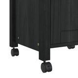 Kitchen Trolley MONZA Black 48 x 40 x 88.5 cm Solid Pine Wood 42027034
