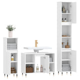 3 Piece Bathroom Furniture Set White Engineered Wood 3190291