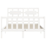 Bed Frame without Mattress White Small Double Solid Wood Pine 3192527