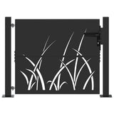Garden Gate with Lock Black 110 x 105 cm Powder-coated steel 42015889