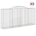Arched Gabion Baskets 5 pcs 300x50x140/160 cm Galvanised Iron 3146740
