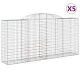 Arched Gabion Baskets 5 pcs 300x50x140/160 cm Galvanised Iron 3146740