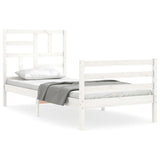 Bed Frame without Mattress White 100x200 cm Solid Wood 3194887