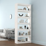 Book Cabinet/Room Divider White 80x30x199.5 cm Solid Wood Pine 808204