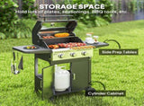 7.5kW Three-Burner Gas BBQ Grill, with See-Through Lid - Black T3398P328022