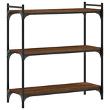 Bookcase 3-Tier Brown Oak 80x30x86 cm Engineered Wood 837671