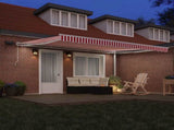 Retractable Awning Red and White 450 x 350 cm 3331098
