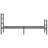 Metal Bed Frame without Mattress with Footboard Black 75x190cm 355373