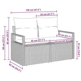 Garden Sofa with Cushion Black 120 x 62 x 69cm Poly Rattan 42006771