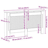 Radiator Cover Black 152x19x81.5 cm MDF 288195