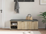 Hall Bench with Cushion with Shelf Sonoma Oak 100 x 38 x 46 cm 891514
