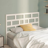 Bed Headboard White 146x4x100 cm Solid Wood Pine 814195