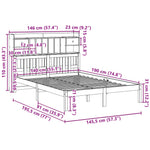 ZNTS Bookcase Bed without Mattress 140x190 cm Solid Wood Pine 3322333