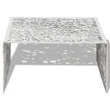 ZNTS Coffee Table Silver Geometric Openwork Design Aluminium 242328