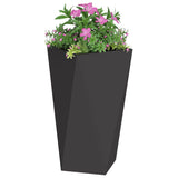 Planter 2 pcs Black 40 x 40 x 75 cm Steel 883781
