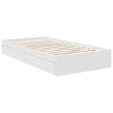 Storage Bed with Headboard White 90 x 190 cm Engineered Wood 3410269